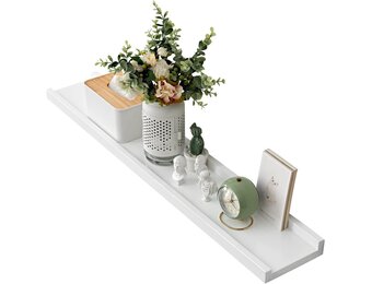 Gieanoo Wandplank 50 cm - Fotoplank van massief eikenhout - Wit