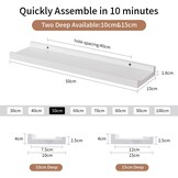 Wandplank Fotoplank Massief Eikenhout Wit 50cm - 73% Korting!