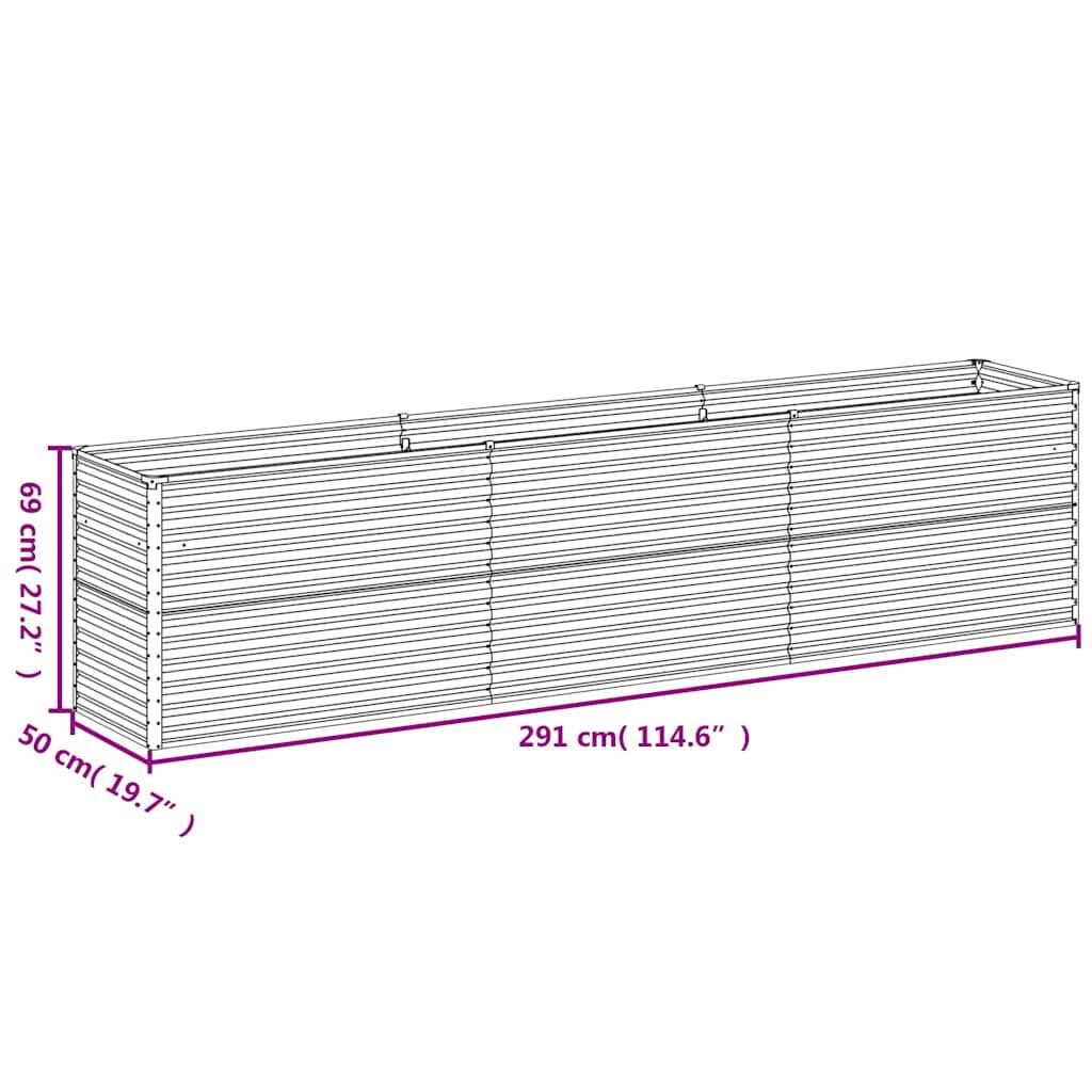 Verhoogde Cortenstaal Plantenbak - 291x50x69 cm - 35% Korting