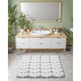 COLOR&GEOMETRY Premium badmat, absorberende en snel drogende antislip en machinewasbaar, zacht en comfortabel voor badkamer, toilet en bad, 61x110cm, grijs