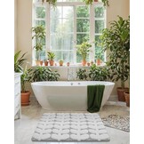 COLOR&GEOMETRY Premium badmat, absorberende en snel drogende antislip en machinewasbaar, zacht en comfortabel voor badkamer, toilet en bad, 61x110cm, grijs