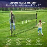 BAGAIL Verstelbaar Sportnet 3m voor Badminton, Tennis en Volleybal