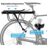 DazSpirit Fietsbagagedrager - Verstelbaar met Reflector - Zwart - 60 kg Draagvermogen