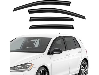GEARMONSTER Winddeflector, compatibel met VW Golf 7 / VII 2014-2020, zelfklevend, autoraam, tape-on, regenbescherming, windscherm, 4 stuks, zwart