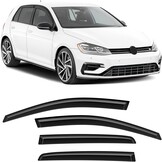 GEARMONSTER Winddeflector, compatibel met VW Golf 7 / VII 2014-2020, zelfklevend, autoraam, tape-on, regenbescherming, windscherm, 4 stuks, zwart