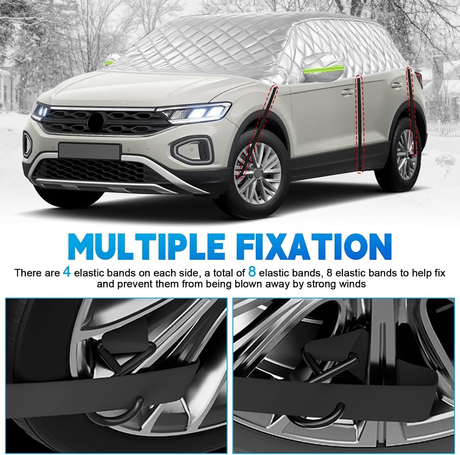 LMYSUFI Halve Autohoes voor VW T-Roc 2017-2025 - Zwart - Winter- en Hagelbestendig