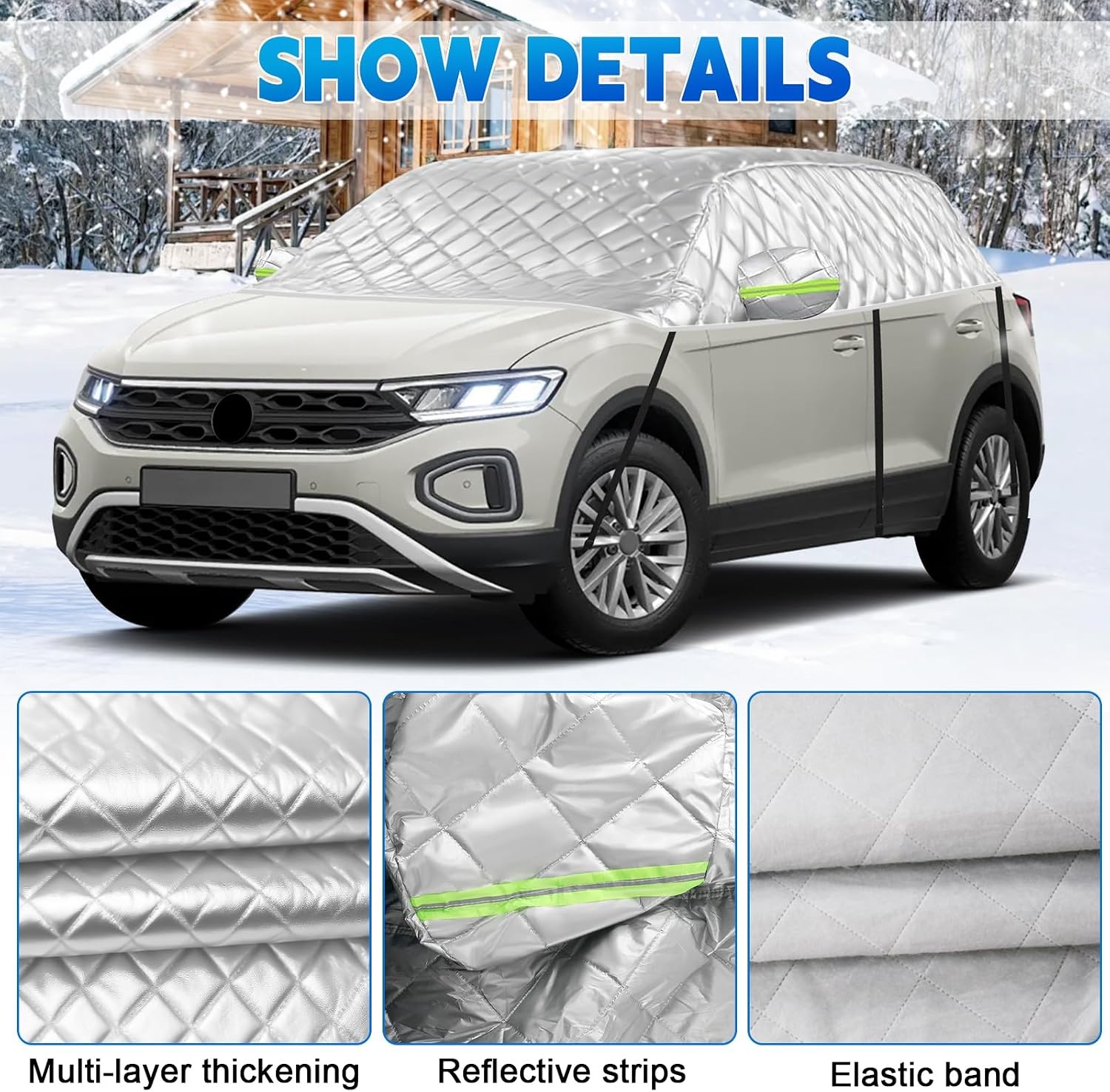LMYSUFI Halve Autohoes voor VW T-Roc 2017-2025 - Zwart - Winter- en Hagelbestendig