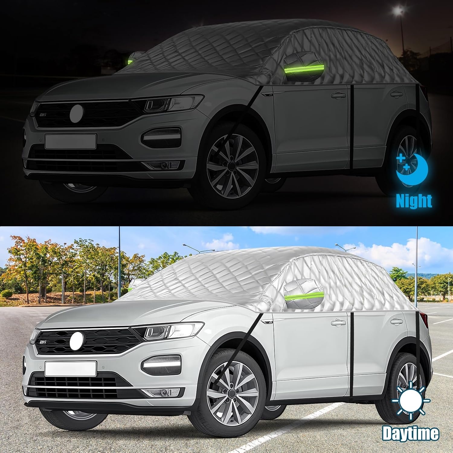 LMYSUFI Halve Autohoes voor VW T-Roc 2017-2025 - Zwart - Winter- en Hagelbestendig