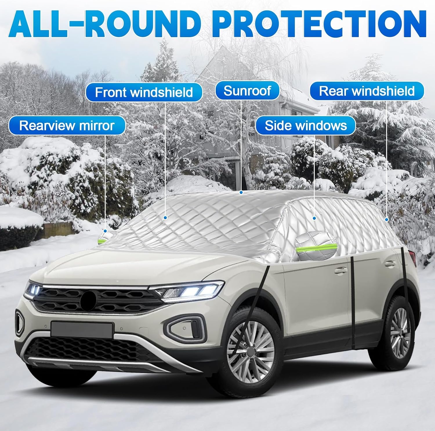 LMYSUFI Halve Autohoes voor VW T-Roc 2017-2025 - Zwart - Winter- en Hagelbestendig