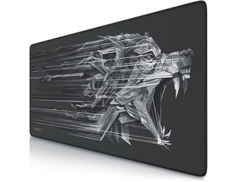 CSL-Computer Titanwolf XXL Speed Gaming-muismat, 900 x 400 mm, XXL muismat, onderlegger met Titanwolf-motief. Verbetert precisie en snelheid. Stabiele grip op gladde oppervlakken.