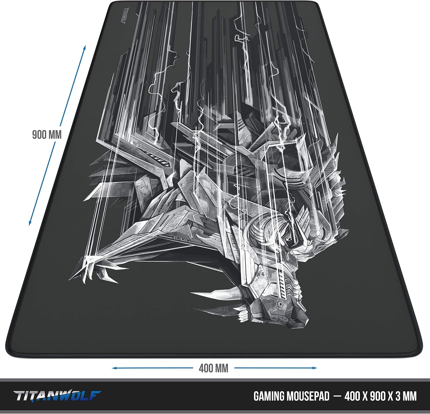 CSL-Computer Titanwolf XXL Speed Gaming-muismat, 900 x 400 mm, XXL muismat, onderlegger met Titanwolf-motief. Verbetert precisie en snelheid. Stabiele grip op gladde oppervlakken.