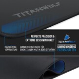 CSL-Computer Titanwolf XXL Speed Gaming-muismat, 900 x 400 mm, XXL muismat, onderlegger met Titanwolf-motief. Verbetert precisie en snelheid. Stabiele grip op gladde oppervlakken.