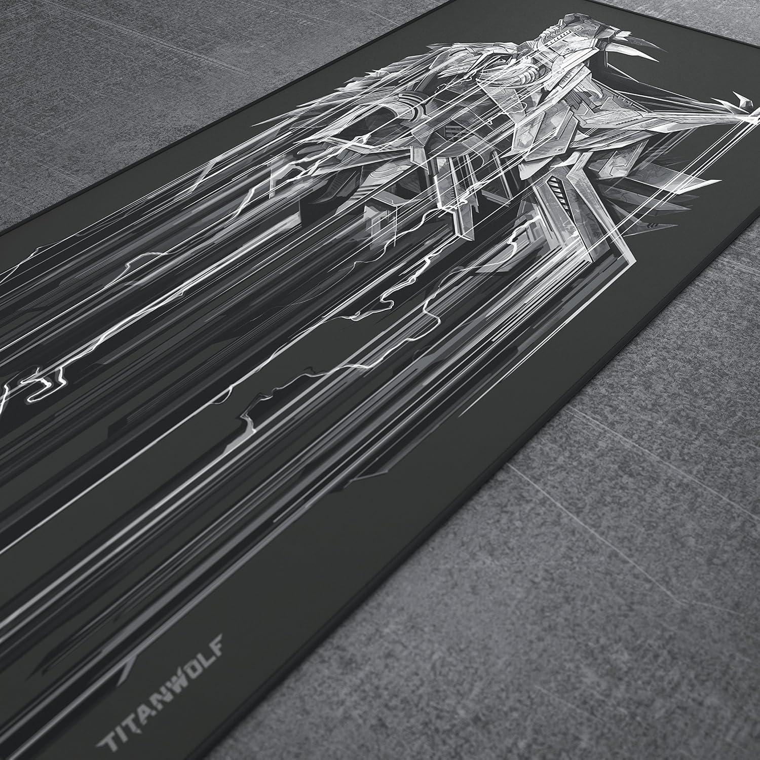 CSL-Computer Titanwolf XXL Speed Gaming-muismat, 900 x 400 mm, XXL muismat, onderlegger met Titanwolf-motief. Verbetert precisie en snelheid. Stabiele grip op gladde oppervlakken.