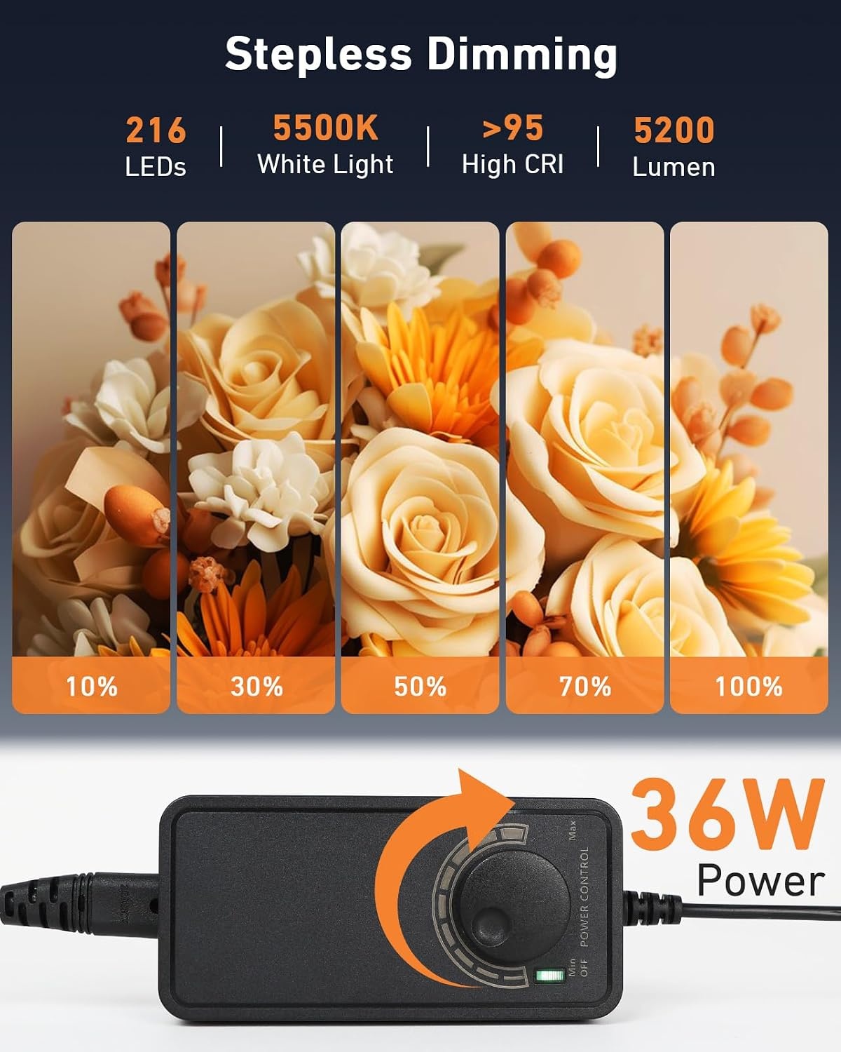 DUCLUS Fotostudio Box 50 x 50 x 50 cm met 216 LED lampen en 6 achtergronden