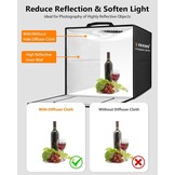 DUCLUS Fotostudio Box 50 x 50 x 50 cm met 216 LED lampen en 6 achtergronden