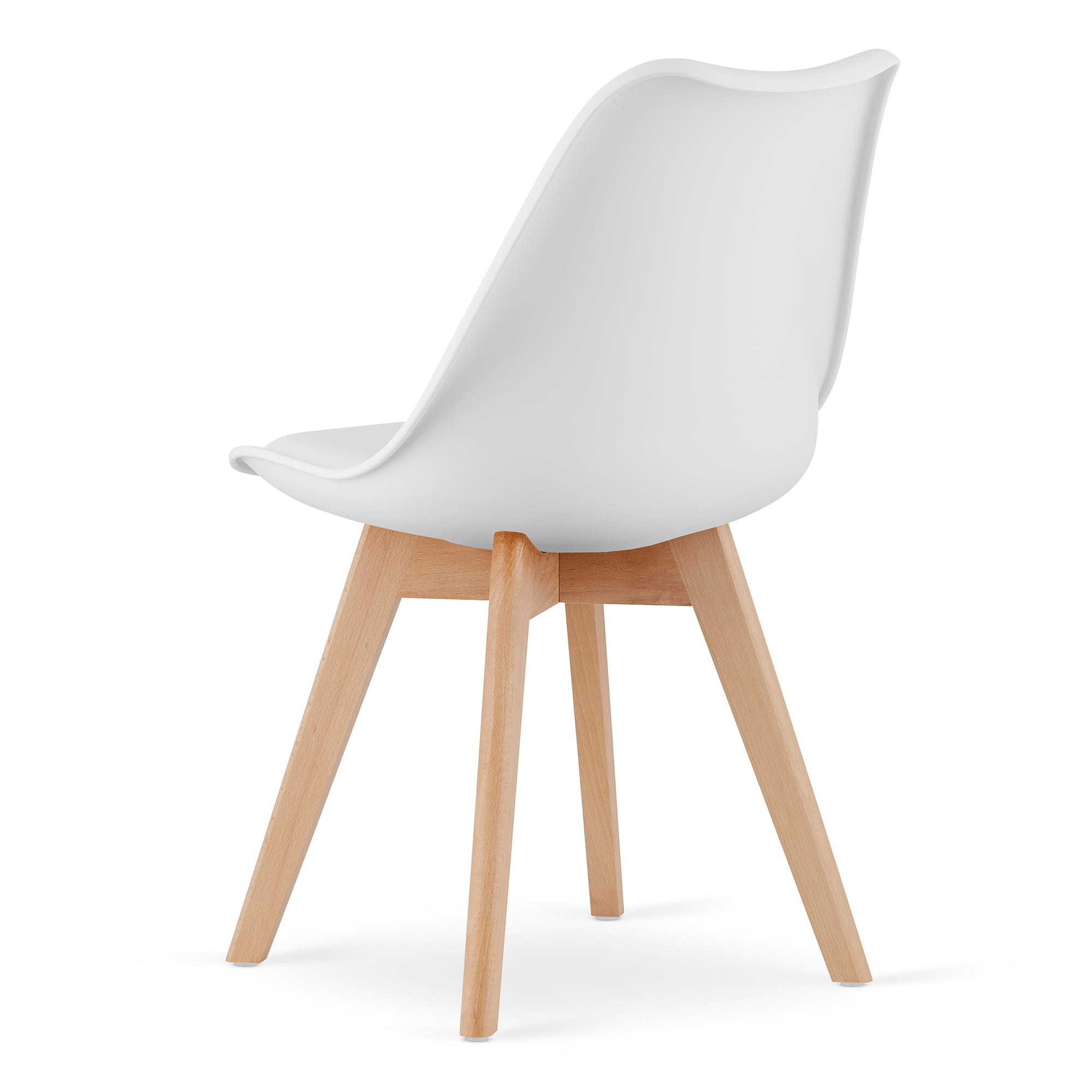 Eetkamerstoel MARK - 49x48x82cm - eco leer - beuken poten - wit