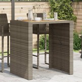 vidaXL Tuinbartafel acaciahouten blad 105x80x110 cm poly rattan grijs
