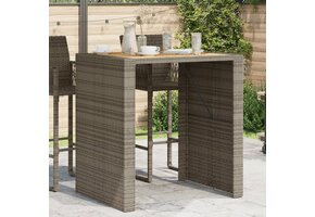 Acaciahouten Tuinbartafel Grijs Poly Rattan - 59% Korting