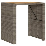 vidaXL Tuinbartafel acaciahouten blad 105x80x110 cm poly rattan grijs