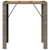 vidaXL Tuinbartafel acaciahouten blad 105x80x110 cm poly rattan grijs