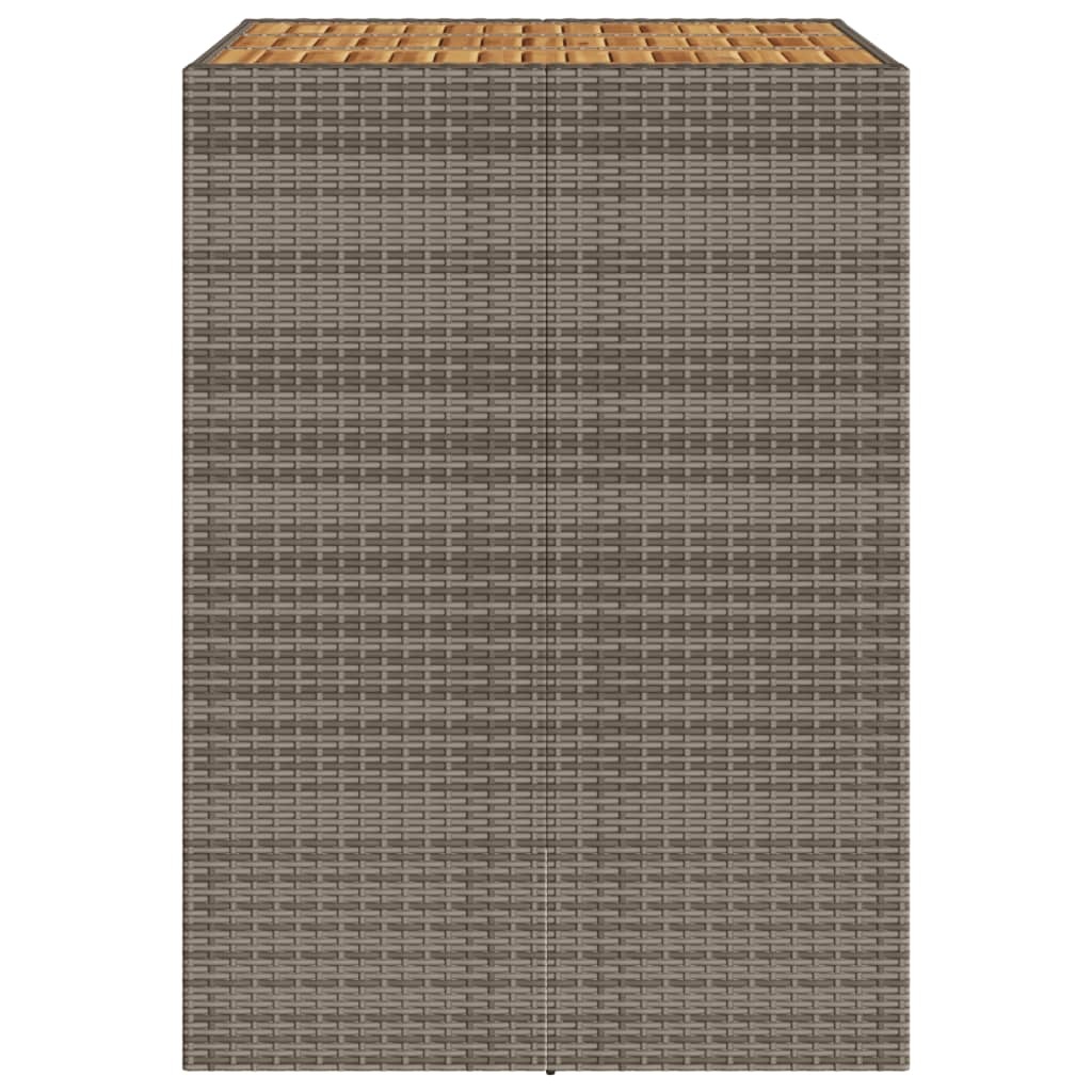 vidaXL Tuinbartafel acaciahouten blad 105x80x110 cm poly rattan grijs