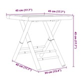 vidaXL Tuintafel inklapbaar 45x45x45 cm bamboe