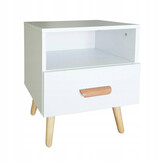 Wit Nachtkastje met Lade | 38x30x40 cm | Modern Design | 20% Korting