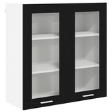 vidaXL Hangkast Riga Zwart Eiken 80 x 31 x 80 cm Bewerkt hout