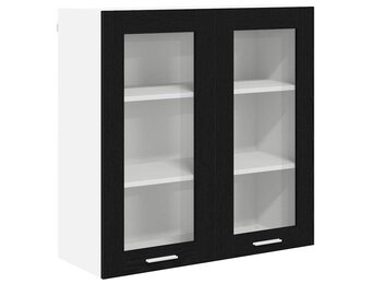 vidaXL Hangkast Riga Zwart Eiken 80 x 31 x 80 cm Bewerkt hout