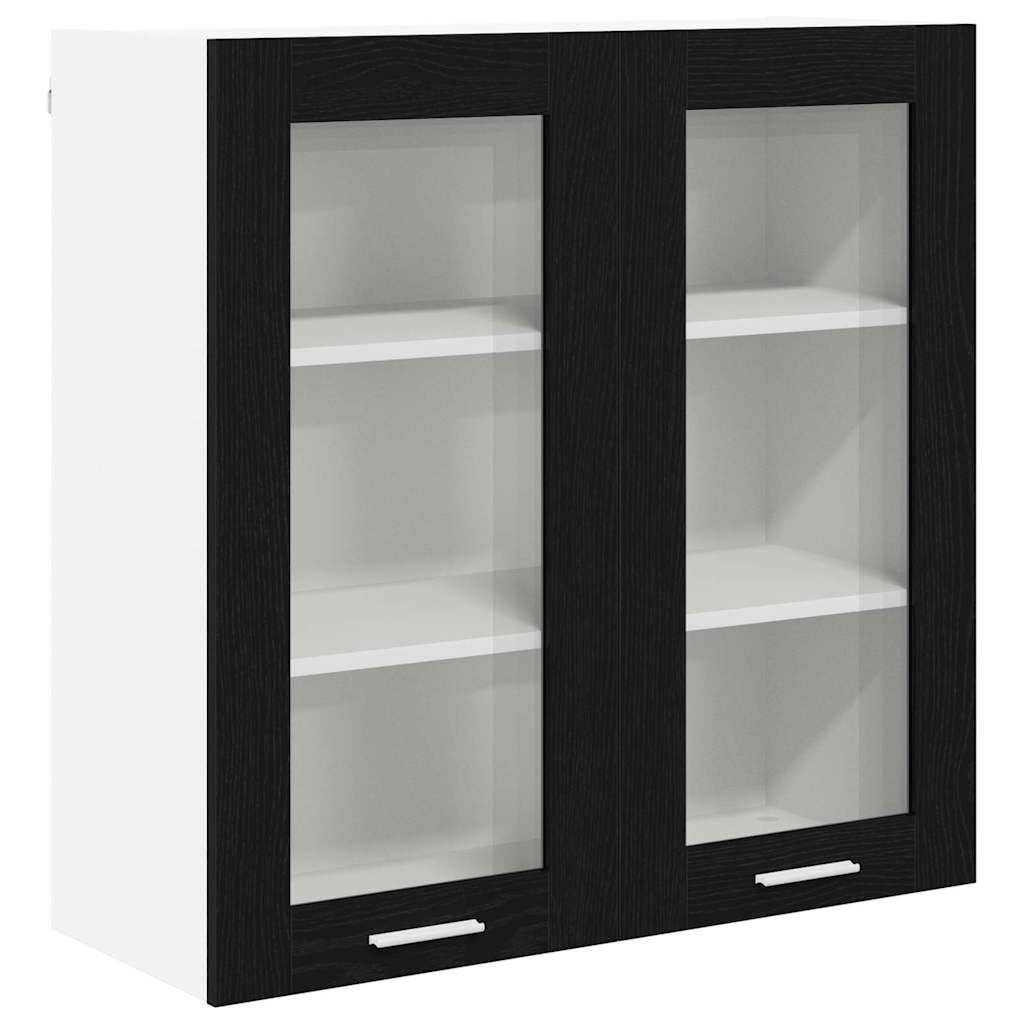 vidaXL Hangkast Riga Zwart Eiken 80 x 31 x 80 cm Bewerkt hout