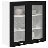 vidaXL Hangkast Riga Zwart Eiken 80 x 31 x 80 cm Bewerkt hout