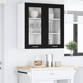 vidaXL Hangkast Riga Zwart Eiken 80 x 31 x 80 cm Bewerkt hout