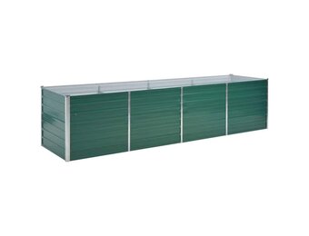vidaXL Plantenbak verhoogd 320x80x77 cm gegalvaniseerd staal groen