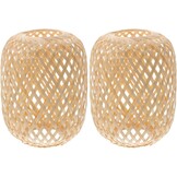 Housoutil Bamboe Lampenkap - Handgeweven - 12 cm - Set van 2