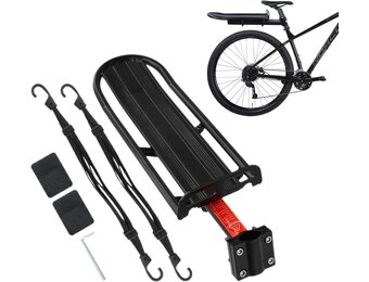 Verstelbare Fietsbagagedrager Aluminium Zwart - Geschikt voor zadelpen tot 31,8 mm