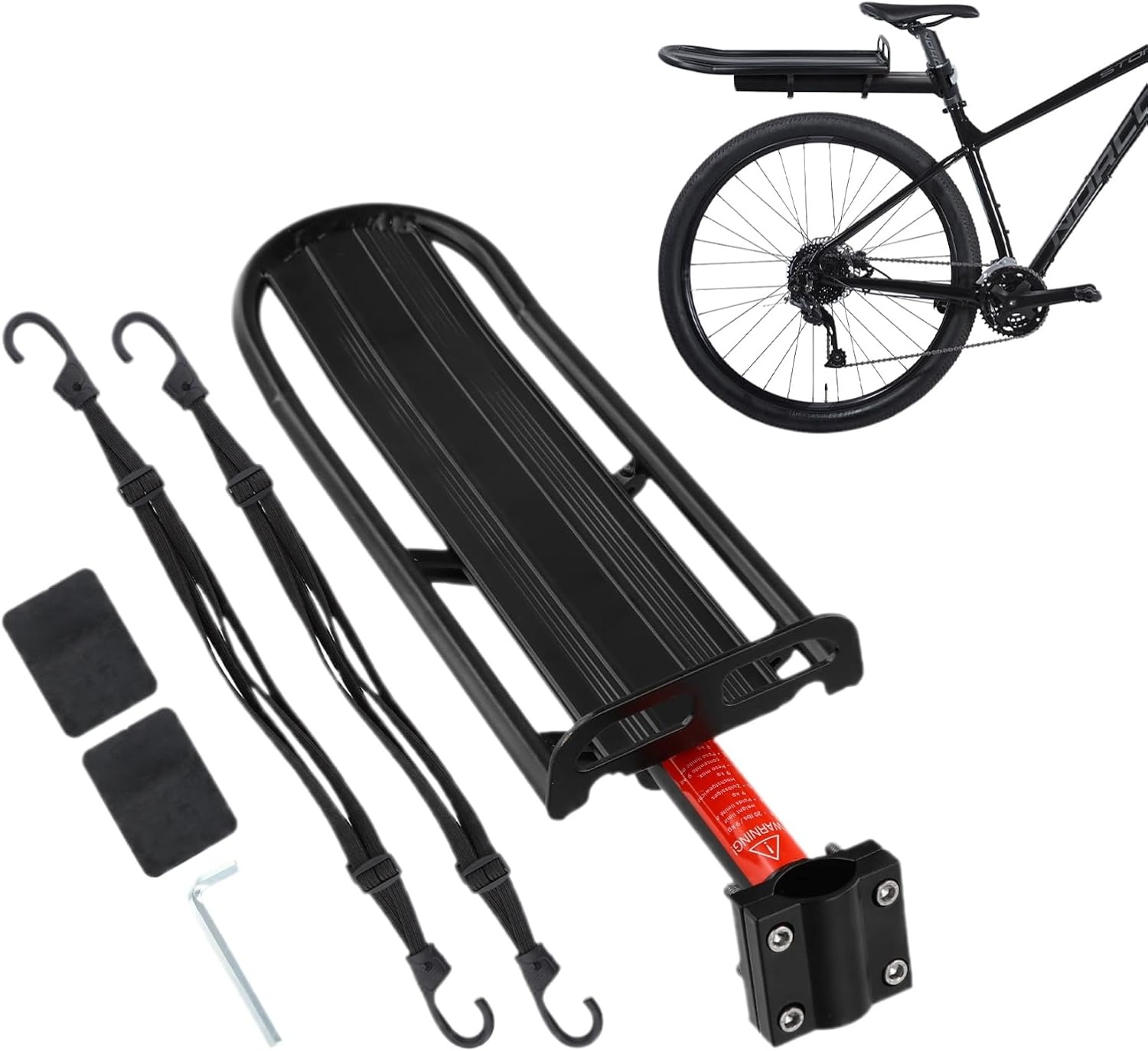 Verstelbare Fietsbagagedrager Aluminium Zwart - Geschikt voor zadelpen tot 31,8 mm