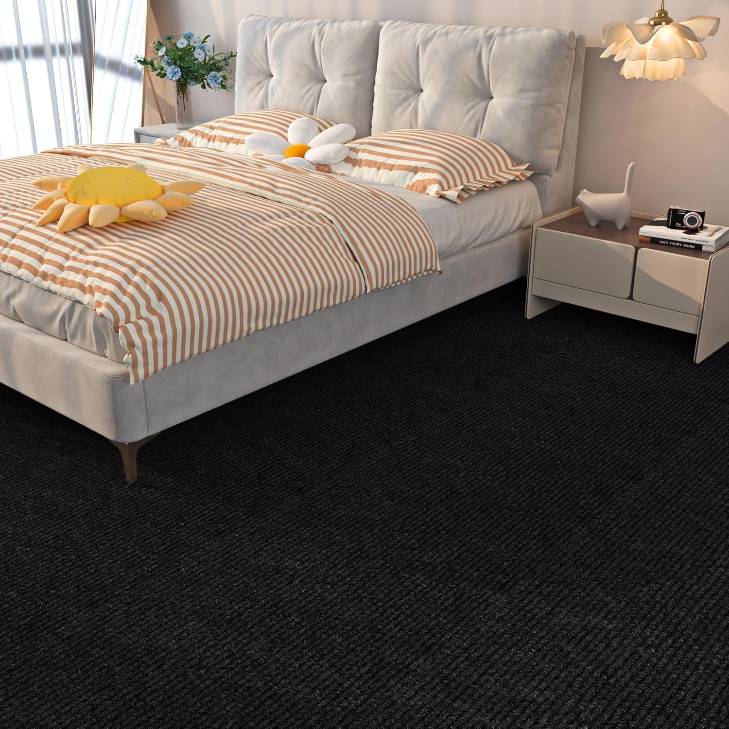 Zelfklevende Tapijttegels Zwart 30x30 cm - 32 Stuks | 60% Korting