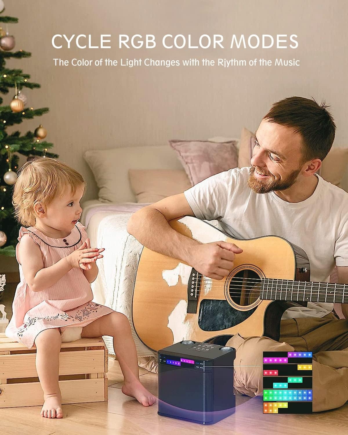 Karaoke machine voor volwassenen/kinderen karaoke set met 2 draadloze microfoons, 2023 opgewaardeerd draagbaar Bluetooth karaoke mic PA-luidspreker systeem met LED-licht, ondersteuning TF/USB/AUX, zangmachine voor feesten