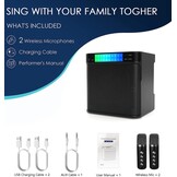 Karaoke machine voor volwassenen/kinderen karaoke set met 2 draadloze microfoons, 2023 opgewaardeerd draagbaar Bluetooth karaoke mic PA-luidspreker systeem met LED-licht, ondersteuning TF/USB/AUX, zangmachine voor feesten