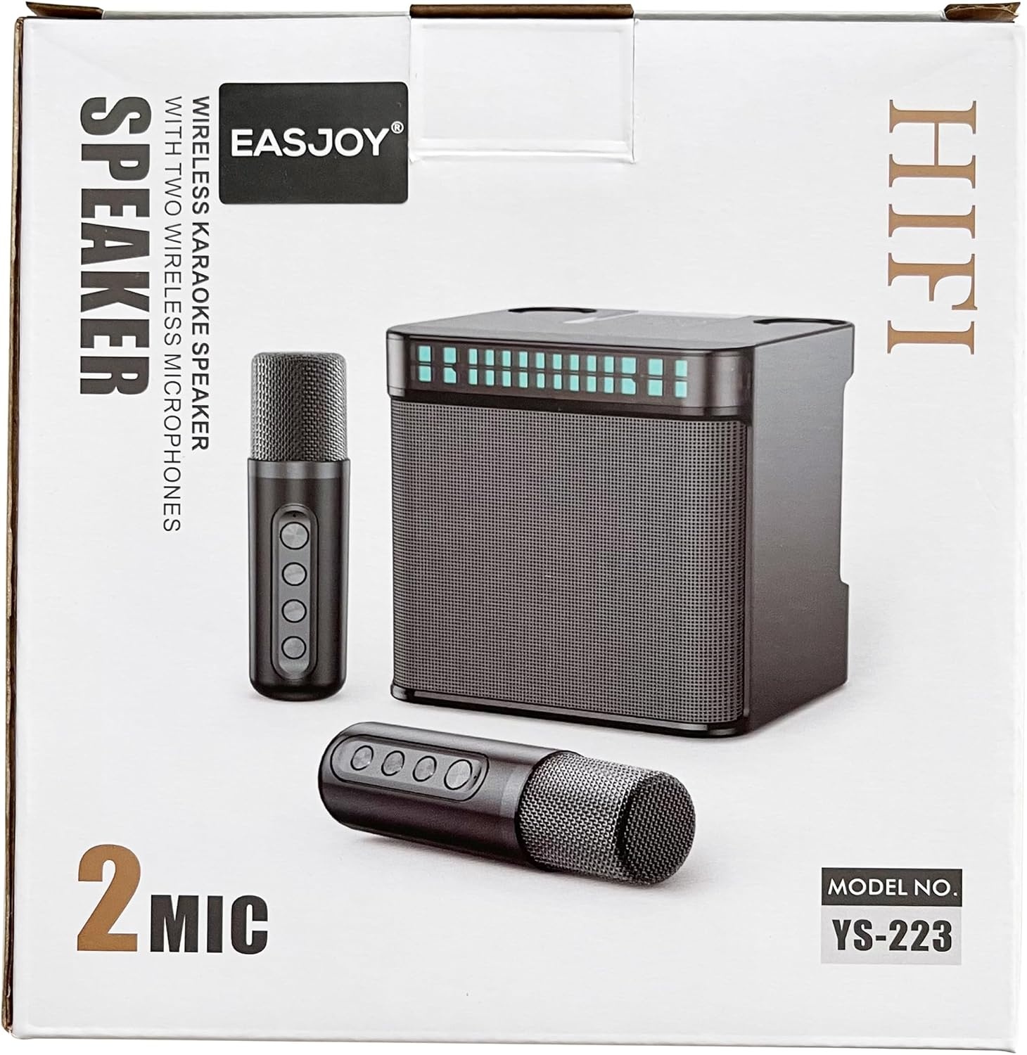 Karaoke machine voor volwassenen/kinderen karaoke set met 2 draadloze microfoons, 2023 opgewaardeerd draagbaar Bluetooth karaoke mic PA-luidspreker systeem met LED-licht, ondersteuning TF/USB/AUX, zangmachine voor feesten