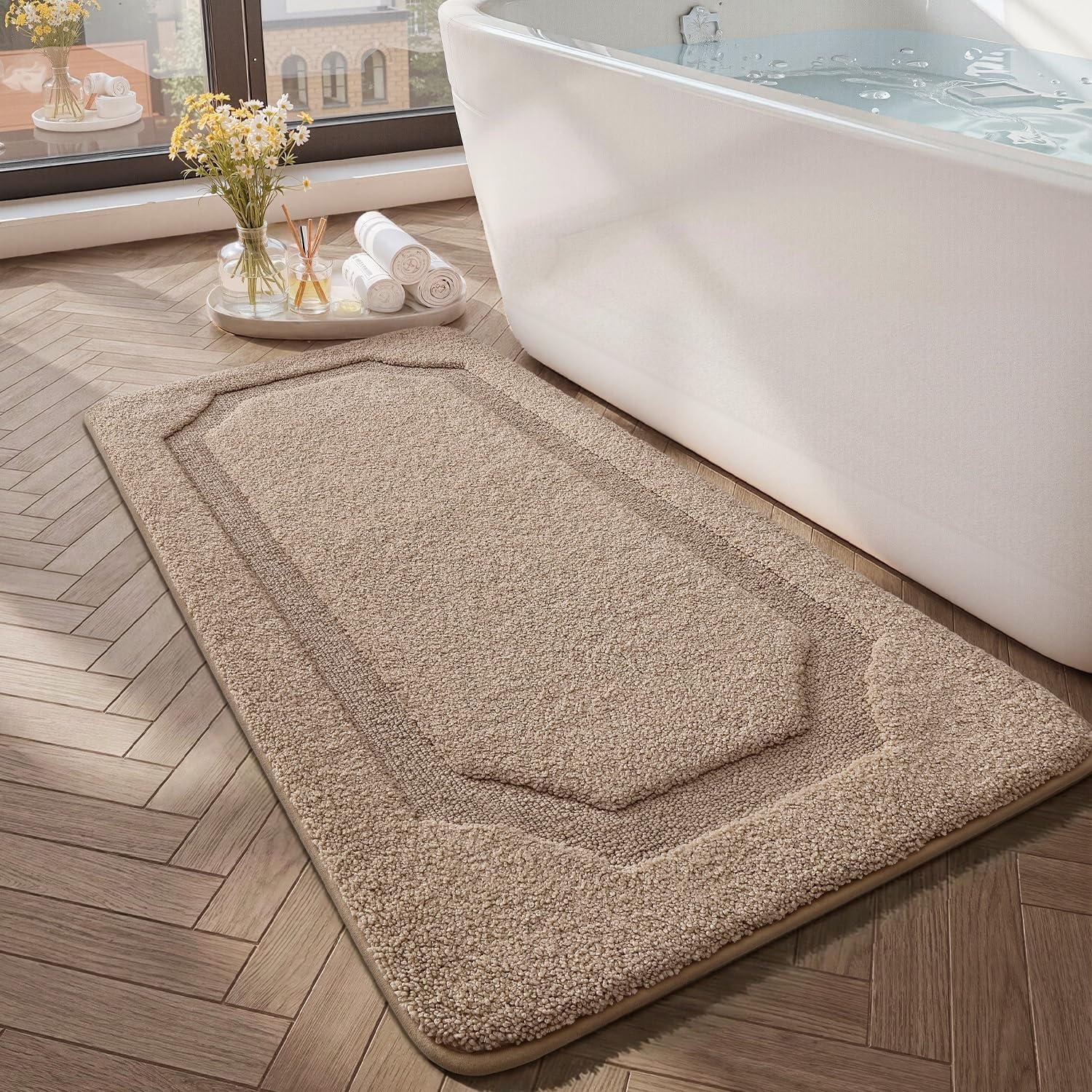 Antislip Badmat Beige 61x92cm - 59% Korting!