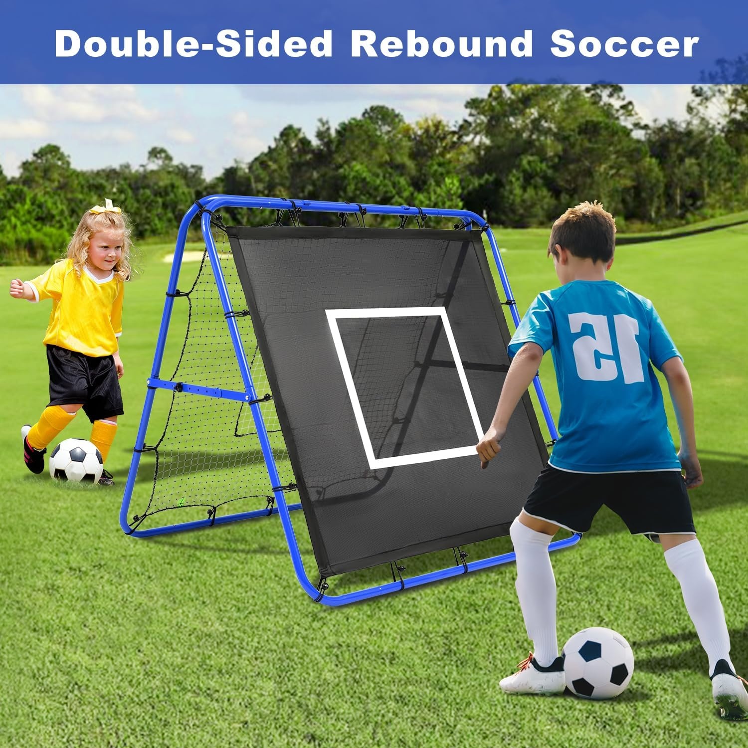 Voetbal Rebound Net met Doel - 34% Korting
