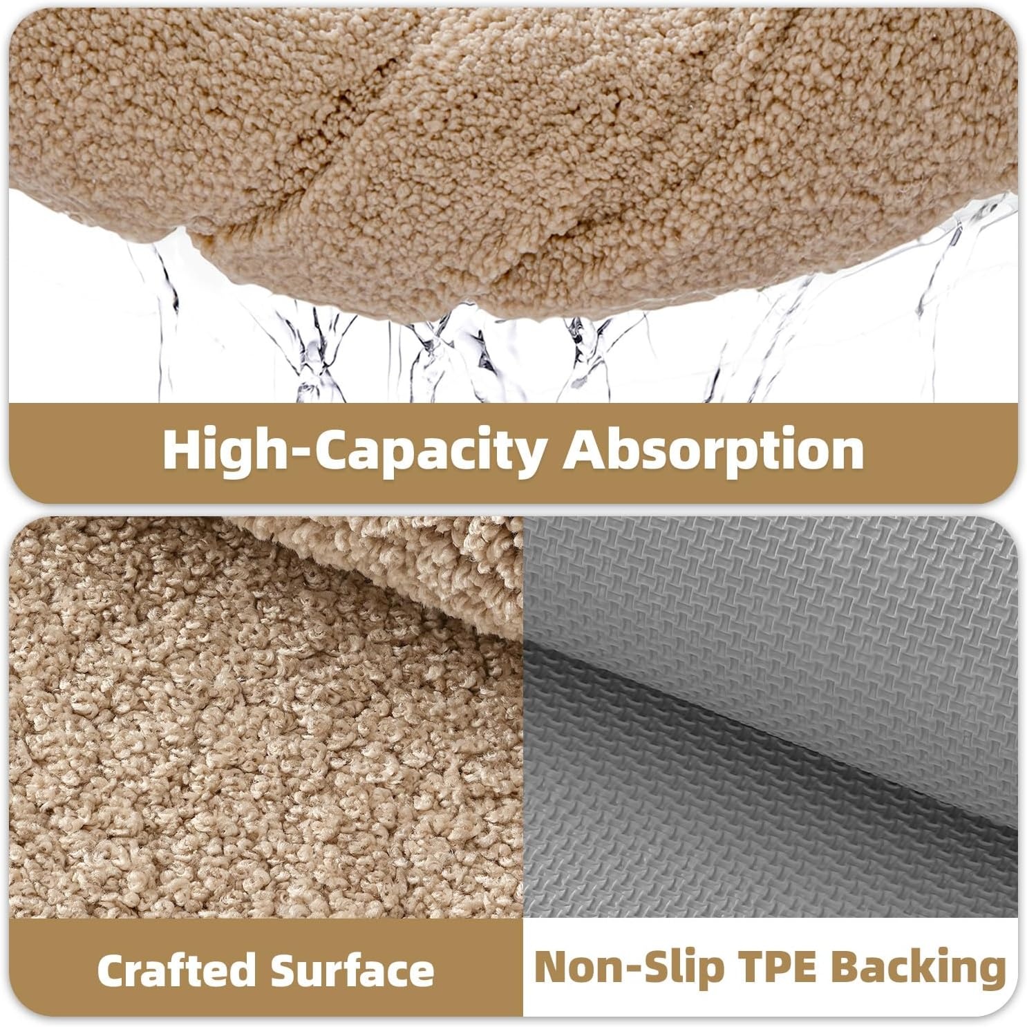 Antislip Badmat Beige 61x92cm - 59% Korting!