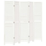 Kamerscherm met 5 panelen - Paulowniahout Wit - 35% Korting