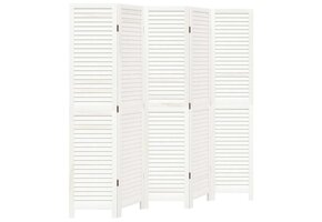 Kamerscherm met 5 panelen - Paulowniahout Wit - 35% Korting