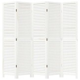 Kamerscherm met 5 panelen - Paulowniahout Wit - 35% Korting