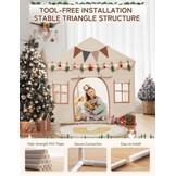 Kindertent 2-in-1 Speeltent & Bedtent Beige 3-4 Kinderen met Mat & Verlichting - 34% Korting
