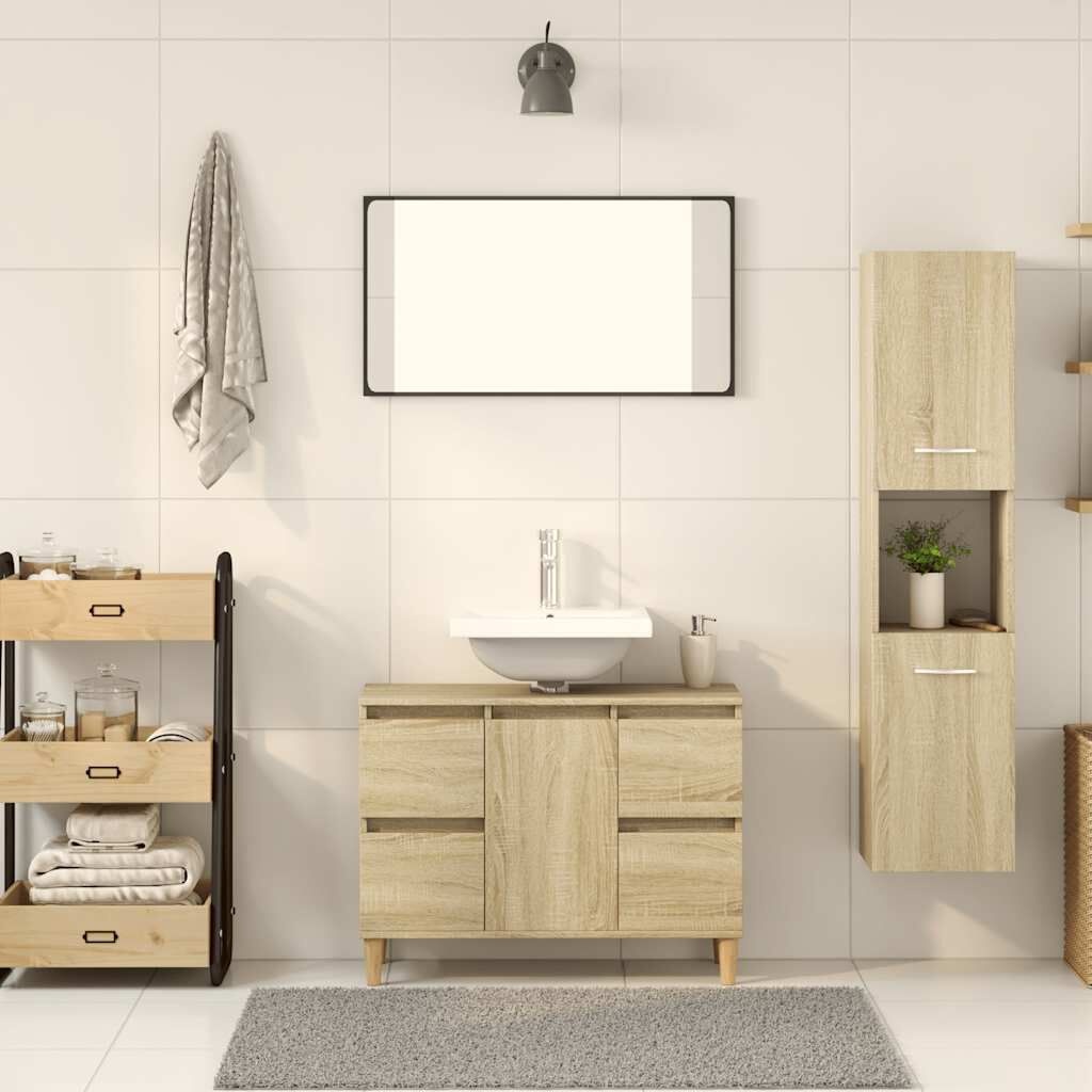 Badkamerkast Sonoma Eiken - 130cm Hoog (29% Korting)