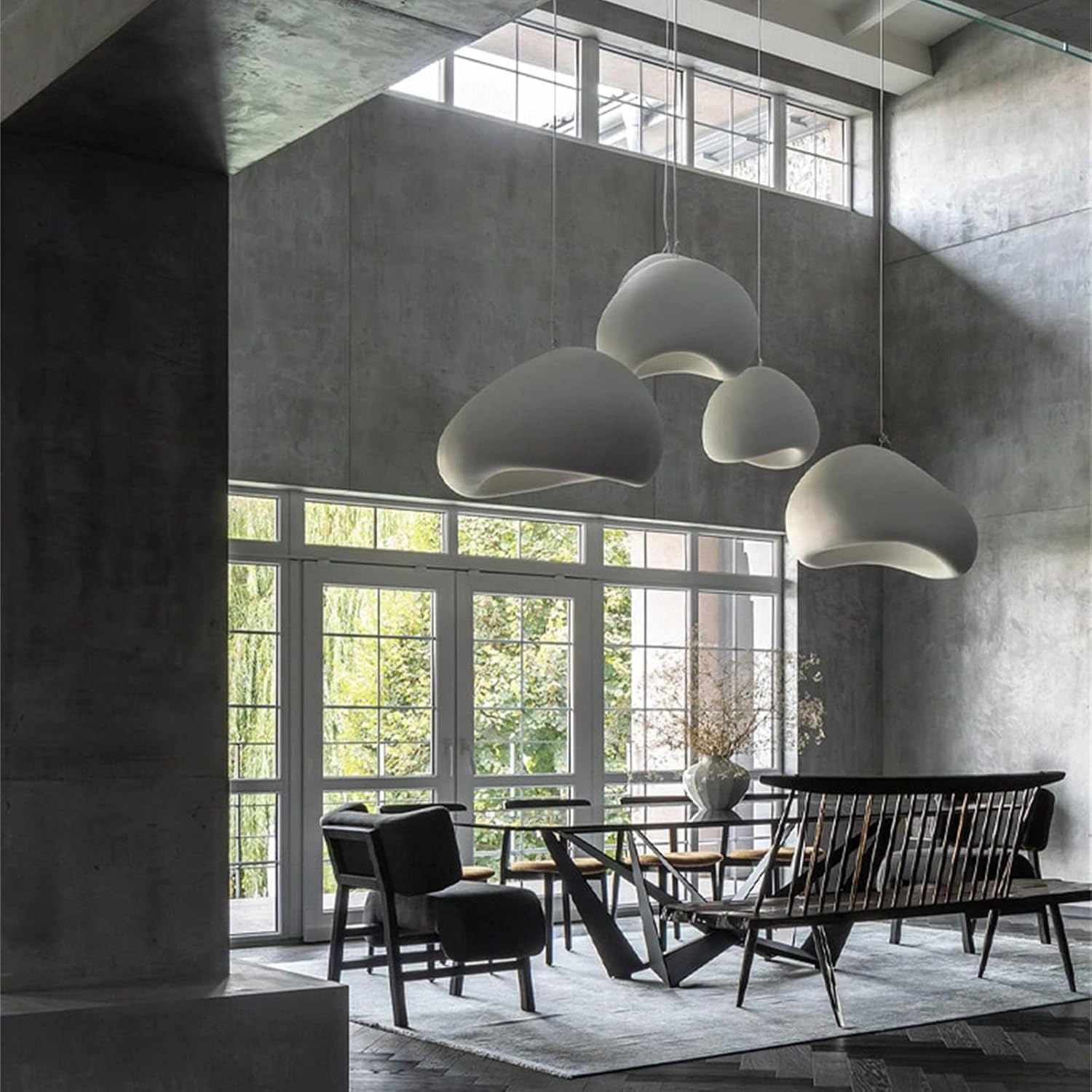 60 Moderne Hanglamp, E27 Basis Japan Wabi Sabi Vogel Nest Stijl Armatuur, Eetkamer Moderne Hanglamp, Gang Eetkamer Keuken