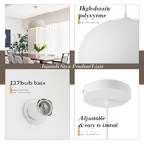60 Moderne Hanglamp, E27 Basis Japan Wabi Sabi Vogel Nest Stijl Armatuur, Eetkamer Moderne Hanglamp, Gang Eetkamer Keuken